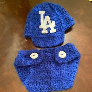 Dodgers crotchet cap and bloomers
